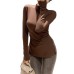 Slim fit half high neck split bottom top