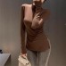 Slim fit half high neck split bottom top