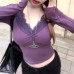Purple lace low cut short top