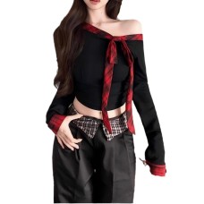 Splicing bow diagonal shoulder base top