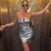 One neck low cut hip hugging sleeveless backless dress