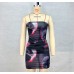 Skirt with strapless print and bag buttocks dress