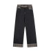 Street Style High-Street Unique Patchwork Design Denim Long Pants