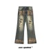 Street Style High-Street Unique Design Denim Trousers