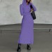 Slim fit hooded dress with hip opening
