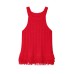 Fashion Tassel Trimmed Round Neck Sleeveless Knit Tank Top Fashion Tassel Trimmed Round Neck Sleeveless Knit Tank Top