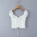 Tie up back elastic slim fit top
