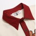 Embroidered patchwork checkered long sleeved shirt