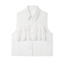 Women's Fashion Casual Collar Semi-transparent Layered Decorative Top Women's Fashion Casual Collar Semi-transparent Layered Decorative Top