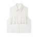 Women's Fashion Casual Collar Semi-transparent Layered Decorative Top