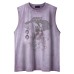 Crew Neck Sleeveless Vest Summer Loose Casual Washed