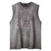 Crew Neck Sleeveless Vest Summer Loose Casual Washed