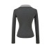 Lace Splicing Fake Two-Piece Fitted Long Sleeve T-Shirt