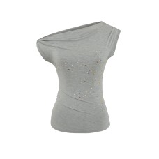 Pleated Slim Fit Casual T-Shirt