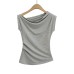 Pleated Slim Fit Casual T-Shirt