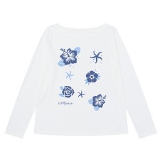 Sunscreen Long Sleeve T-Shirt for Women Loose and Casual White 