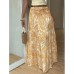 Vacation Style Elastic Waist Skirt Long Skirt