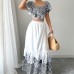 Elegant Summer Holiday Style Printed A-Line Dress Set for Women