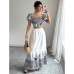Elegant Summer Holiday Style Printed A-Line Dress Set for Women