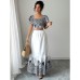 Elegant Summer Holiday Style Printed A-Line Dress Set for Women