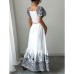 Elegant Summer Holiday Style Printed A-Line Dress Set for Women