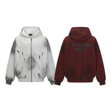 Retro hooded sweatshirt men's and women's washed casual jacket