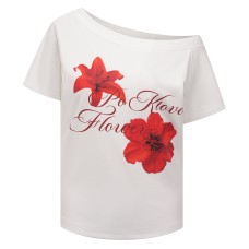 Off-Shoulder Short Sleeve Slim Fit Crop Top Summer Women's T-Shirt