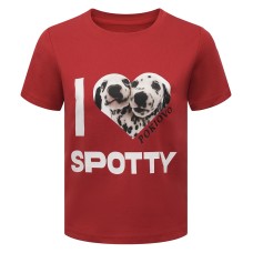 Spot Dog Print Short Sleeve T-Shirt Women Slim Fit 