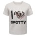 Spot Dog Print Short Sleeve T-Shirt Women Slim Fit 