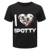 Spot Dog Print Short Sleeve T-Shirt Women Slim Fit 