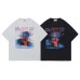 Illusion Letter Print Short Sleeve Unisex Loose Heavyweight Casual Round Neck T-Shirt Ins Couple Trendy