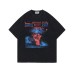 Illusion Letter Print Short Sleeve Unisex Loose Heavyweight Casual Round Neck T-Shirt Ins Couple Trendy