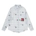 Retro star embroidered checkered long sleeved shirt