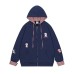 Checkered and flannel patchwork hooded dog embroidered cardigan jacket