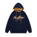 Checkered embroidery hooded sweatshirt for men and women