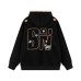 Retro woven letter dog embroidered hoodie