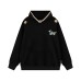 Retro woven letter dog embroidered hoodie