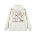 Retro woven letter dog embroidered hoodie