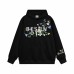 Plucked floral embroidery hooded sweatshirt