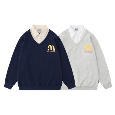 Polo collar patchwork hoodie tie top