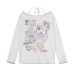 Hanging neck loose fun graffiti long sleeved T-shirt