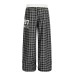 Retro contrasting plaid loose casual pants