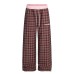 Retro contrasting plaid loose casual pants