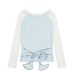 Retro bow tie tie slimming long sleeved t-shirt for women