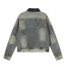 Vintage vintage patchwork plaid lapel denim jacket