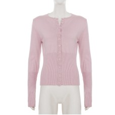 Slim fit breasted knitted sweater for women