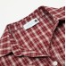 Color blocking checkered long sleeved casual slim fit top
