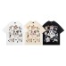 Unique Design American Retro Full Print Cat Fun Print Casual Unisex Short Sleeve T-Shirt