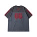 Retro V-Neck Football Jersey T-Shirt with Embroidered Stripes and Quick-Dry Short Sleeves for Men
