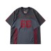 Retro V-Neck Football Jersey T-Shirt with Embroidered Stripes and Quick-Dry Short Sleeves for Men